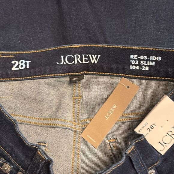 J Crew women’s Tall slim jean mid rise dark blue Size 28T NWT - Picture 6 of 10